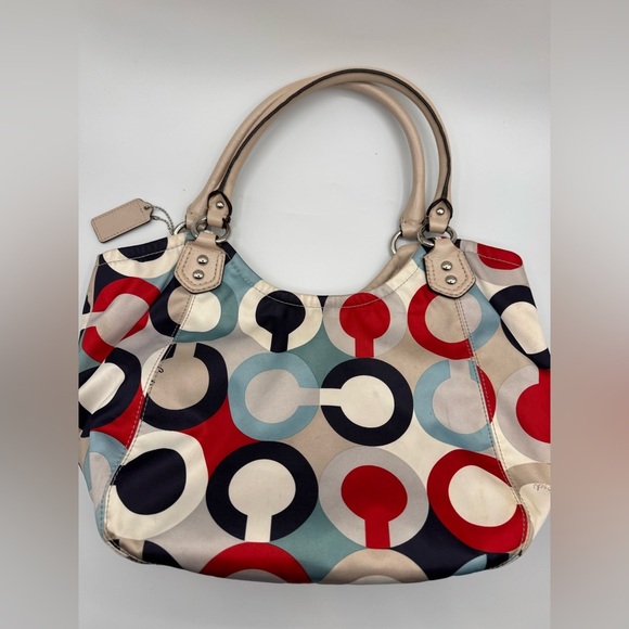 Coach Ashley Op Art Scarf Satchel / Shoulder Bag | Good Used Condition - Picture 9 of 15